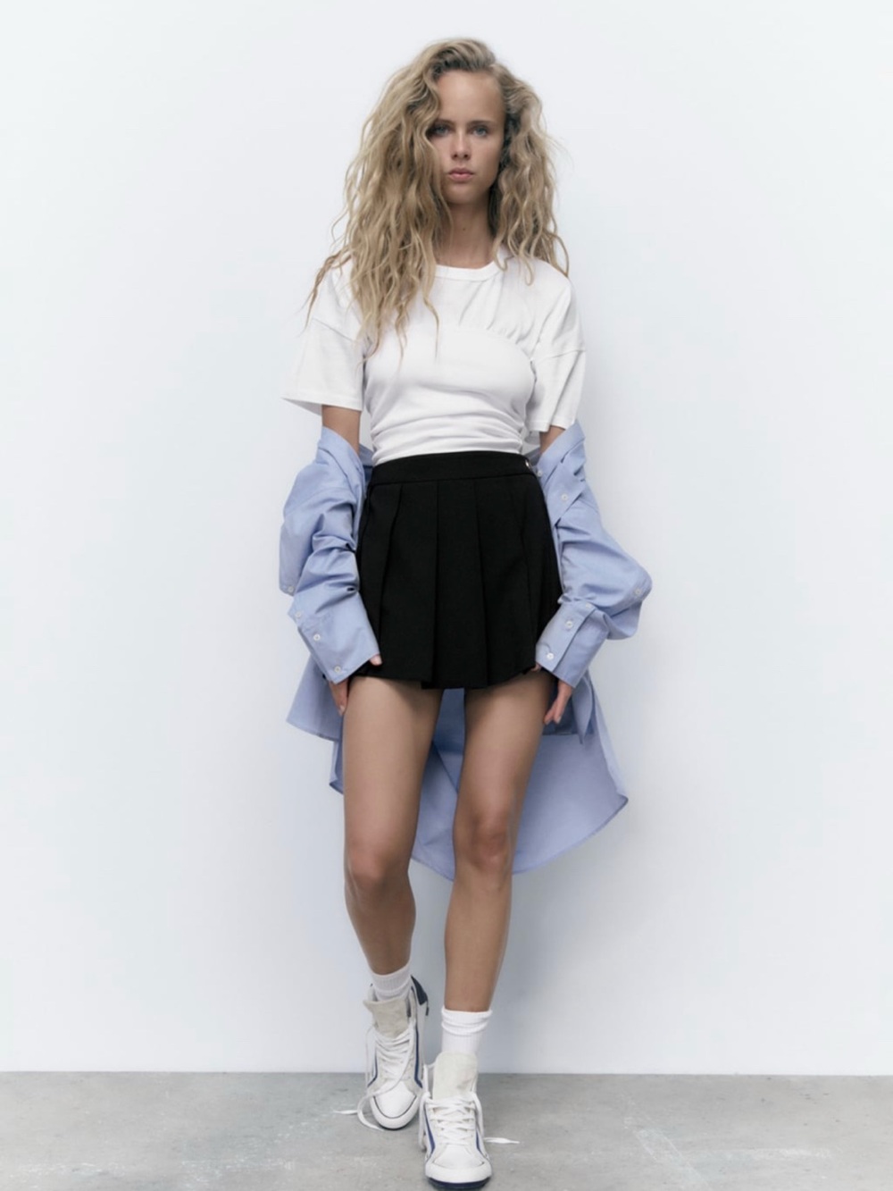 Zara High Waist Pleated Skort